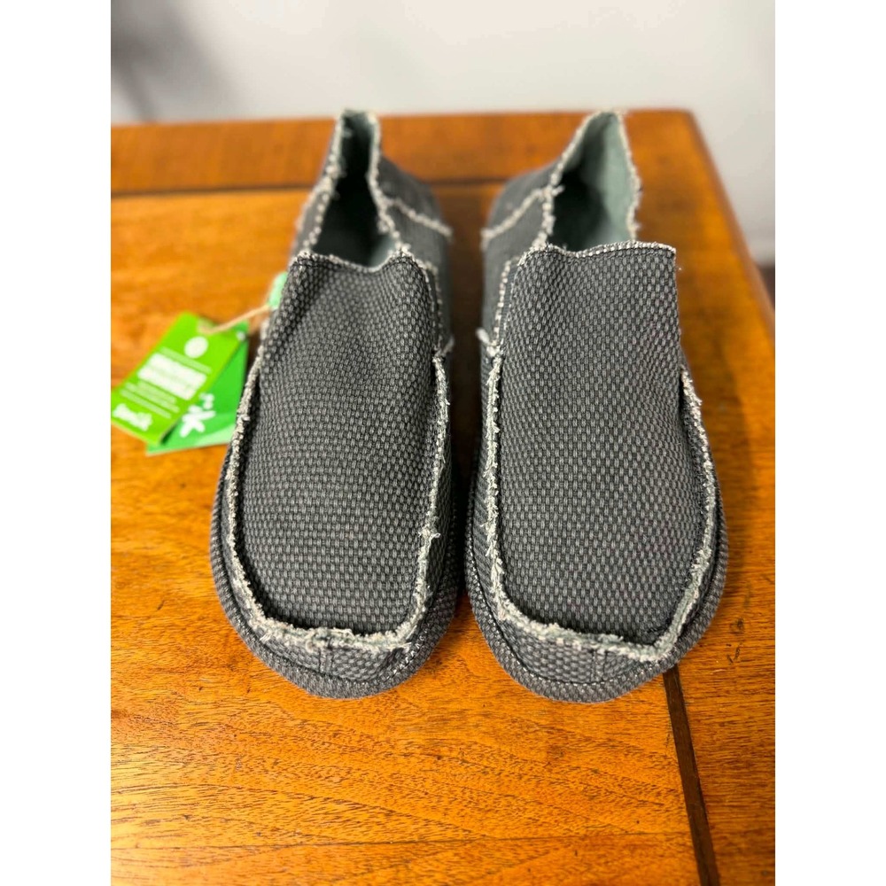Sanuk Men's Size 8 Grey Vagabond Slip On Loafers Canvas Casual Machine Washable